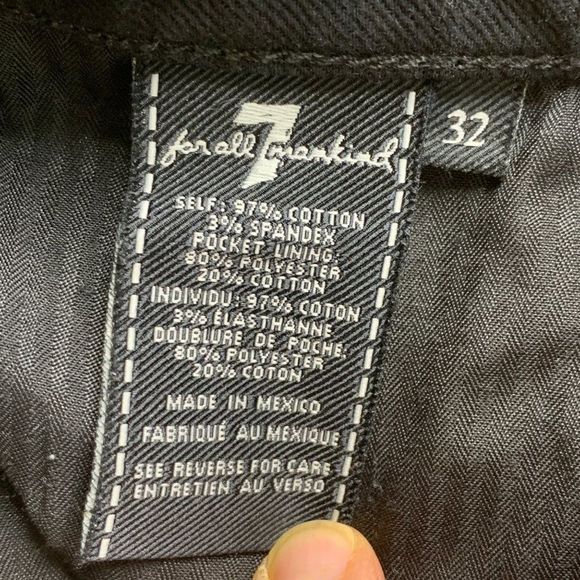 7 For All Mankind Womens Black Denim Cutoff High-Rise Jeans Shorts Size 32 3223 - Picture 10 of 12